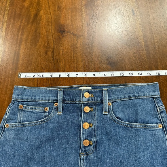 J. Crew Button Front Denim Jean Mini Skirt Size 28 - Picture 9 of 10